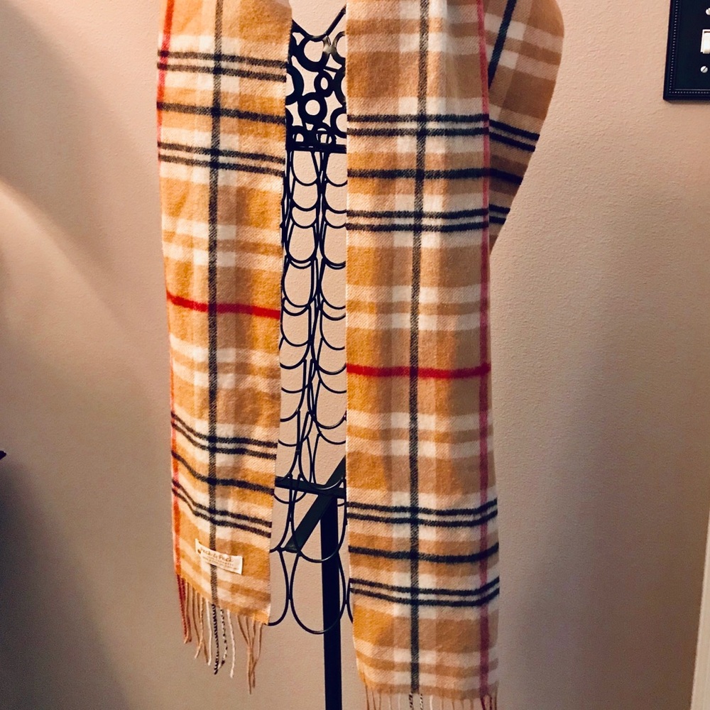 Plaid cashmere scarf